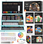 Shuttle Art Kit de arte de regalo de lujo, juego de 202 piezas de suministros de arte de madera con 4 almohadillas de dibujo, lienzos, hojas para colorear, pintura acrílica, crayones y pasteles al óleo, lápices de colores para niños