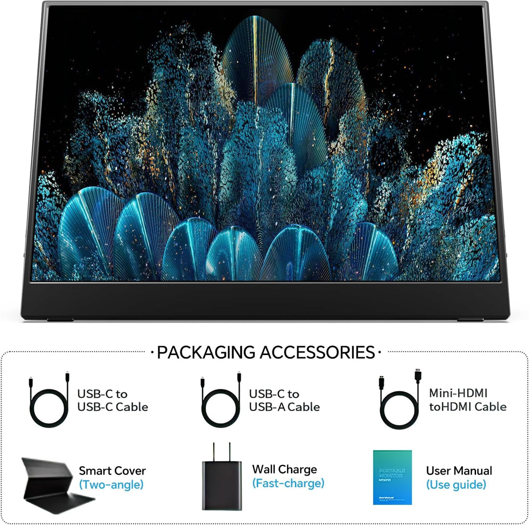 MNN Monitor portátil 4K de 15.6 pulgadas 3840 x 2160 UHD USB-C HDMI...