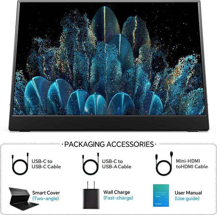 MNN Monitor portátil 4K de 15.6 pulgadas 3840 x 2160 UHD USB-C HDMI...