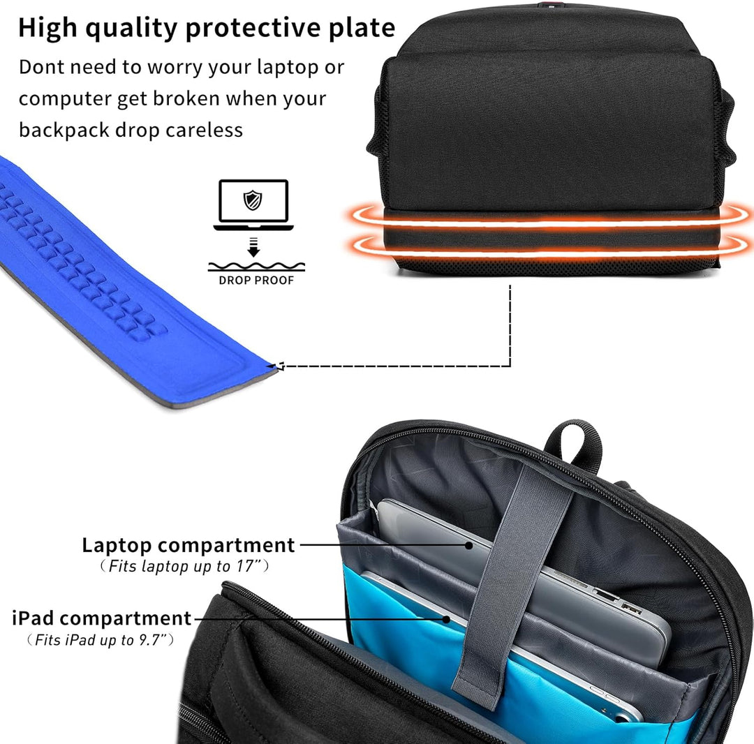 DUSLANG Mochila para laptop de 17 pulgadas para viajes con mochila...