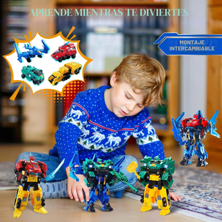QUANTUM HEROES DINOSTER Juguetes Transformables, Robot Transformabl...