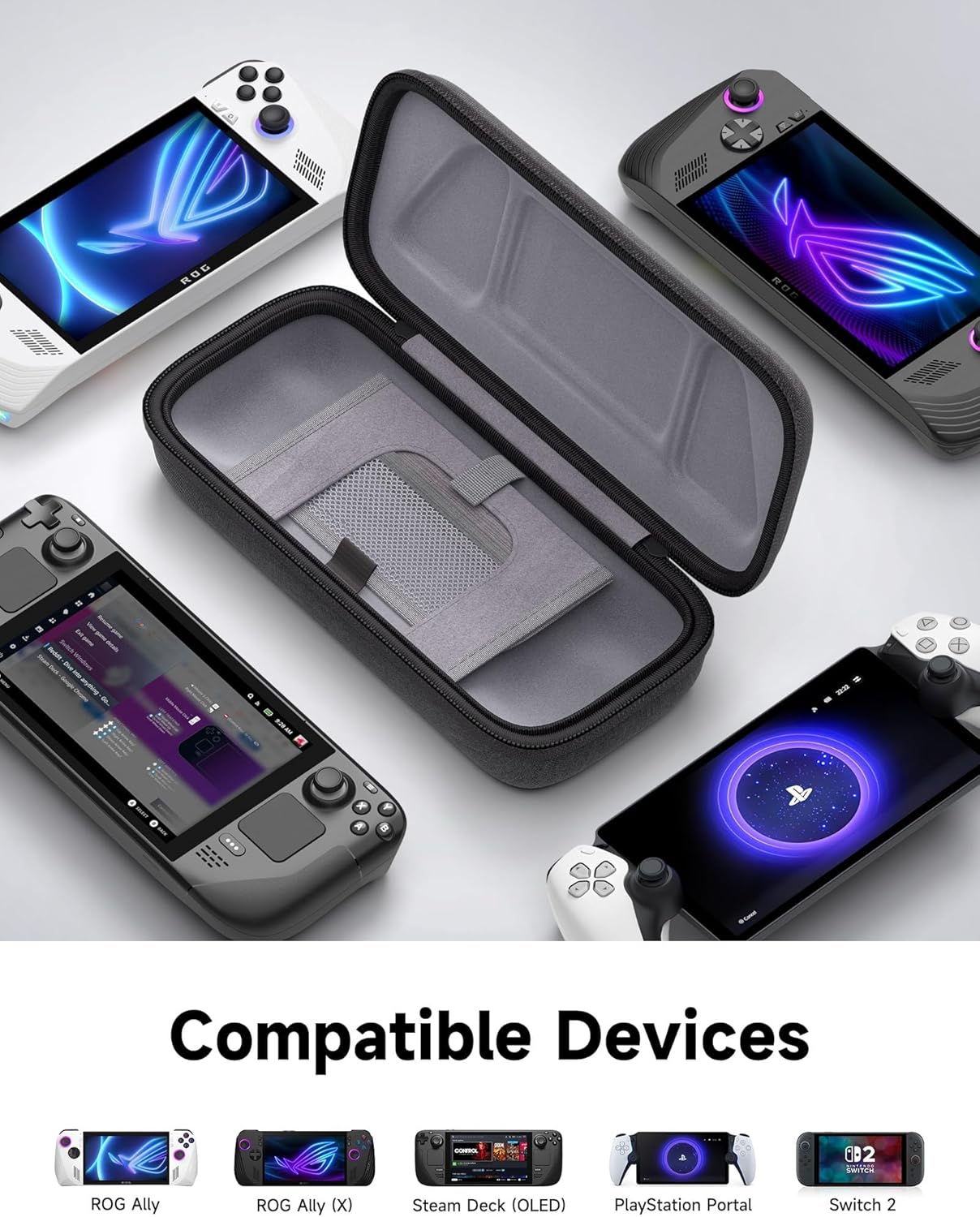 JSAUX Funda de transporte compatible con Steam Deck/ROG