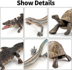 14PCS figuras de animales de reptiles juguetes anfibios diorama juguetes