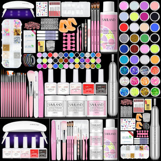 SAVILAND Kit de uñas acrílicas con taladro: juego profesional de uñ...