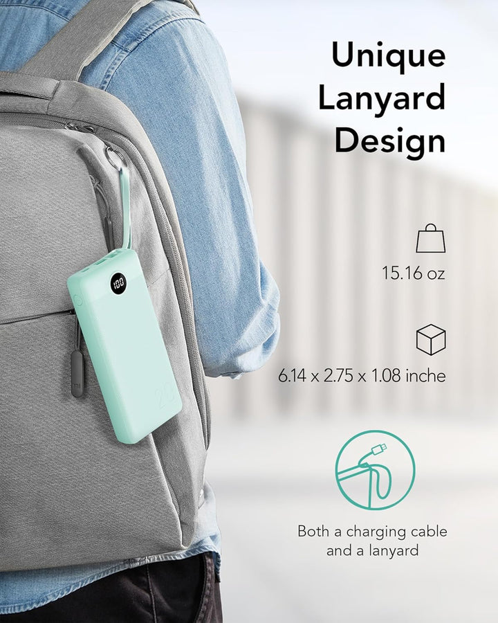 VRURC Cargador portátil de 20000mAh, Batería externa de carga rápid...