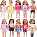 K.T. Fancy American - Juego de 10 accesorios de ropa para muñecas de 18 pulgadas