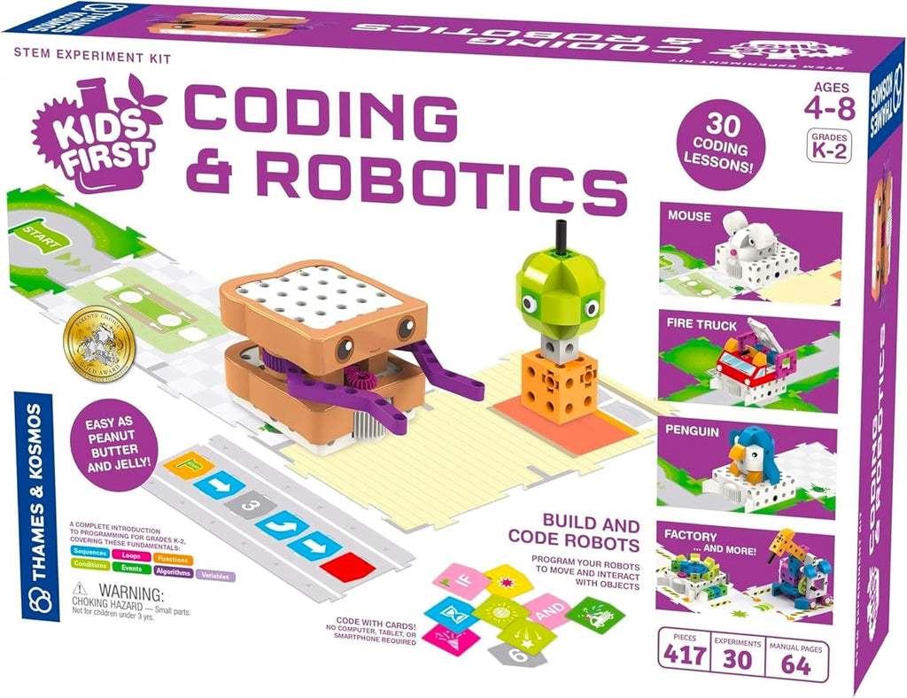 Kids First: Codificación y robótica | No se necesita aplicación | Grados K-2 | Introducción a secuencias, bucles, funciones, condiciones, eventos, algoritmos, variables | Ganador del premio de oro de