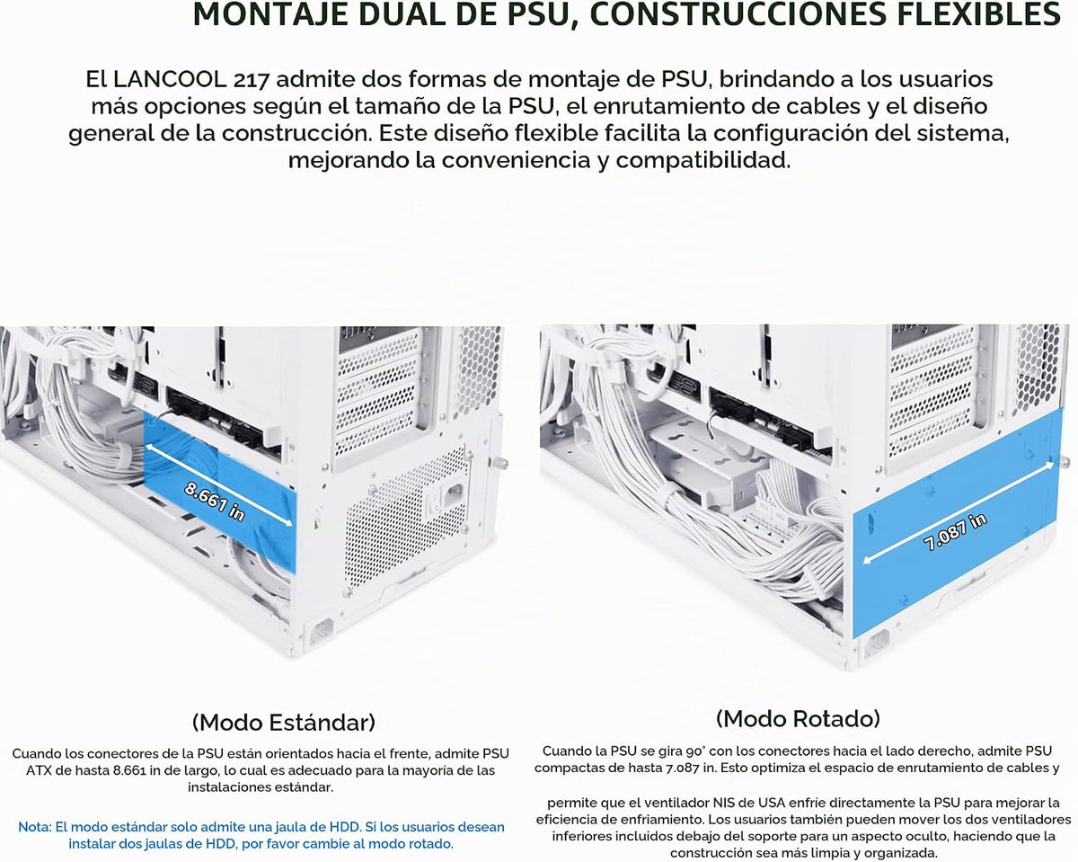 Lian Li LANCOOL 217 ATX Mid-Tower PC Case, 5 ventiladores PWM, made...