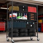 M MZG 3300LBS 53.1" W Estantería de 5 Niveles de Acero Estantería de Almacenamiento Estantería Utilitaria Organizador de Acero Estante de Alambre para Hogar, Cocina, Oficina, Garaje Negro 23.6" D x 53.1" W x 73.6" H