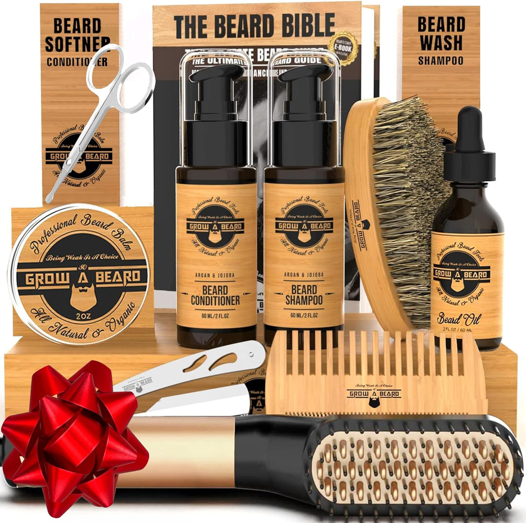 Kit de aseo para enderezadora de barba, champú para barba, acondici...