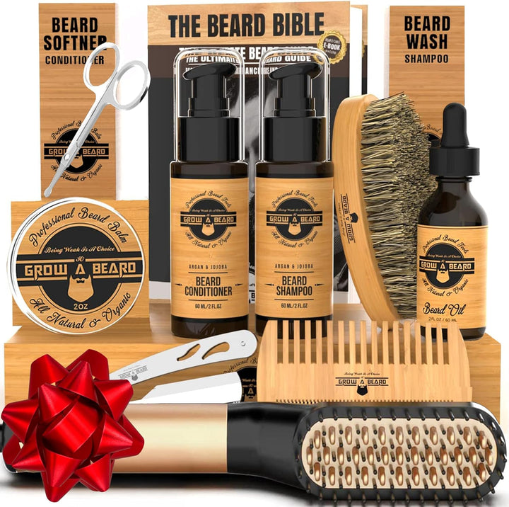 Kit de aseo para enderezadora de barba, champú para barba, acondici...