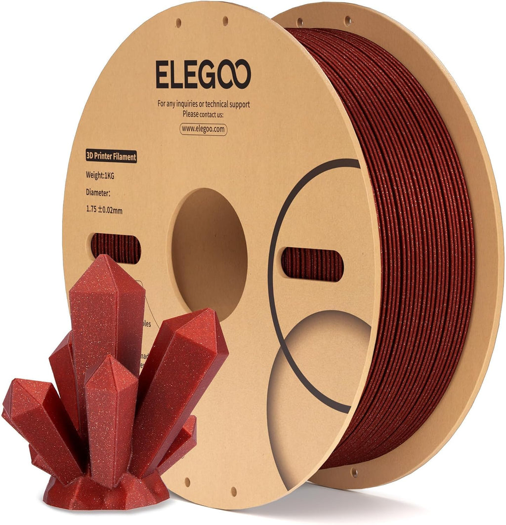 ELEGOO - Filamento PLA de 1.75 mm (4\/64 pulgadas), rojo brillante,...