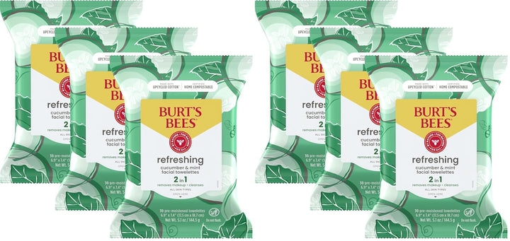 Burt's Bees Toallitas faciales de pepino y menta, para todo tip...