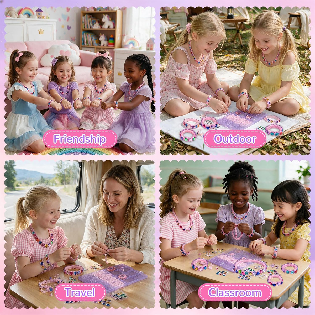 AOSITE Kit de fabricación de pulseras para niñas de 4 a 12 años