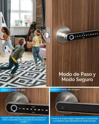 TMEZON Cerradura inteligente para puerta, huella digital, cerradura...