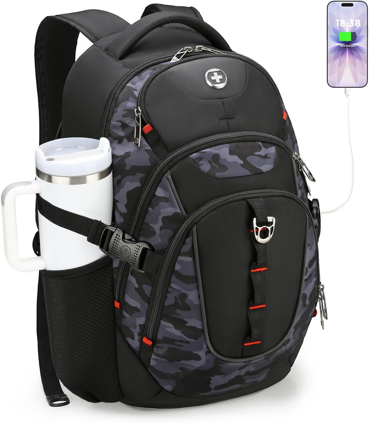 swissdigital Mochila para portátil de viaje de negocios, para hombr...