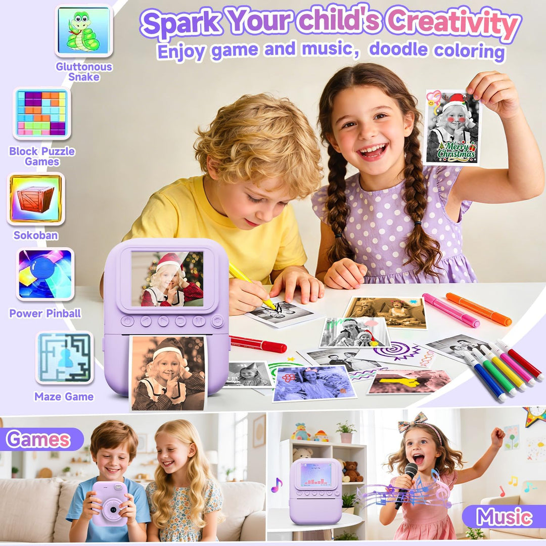 Cámara de impresión instantánea para niños, juguetes de cámara para...