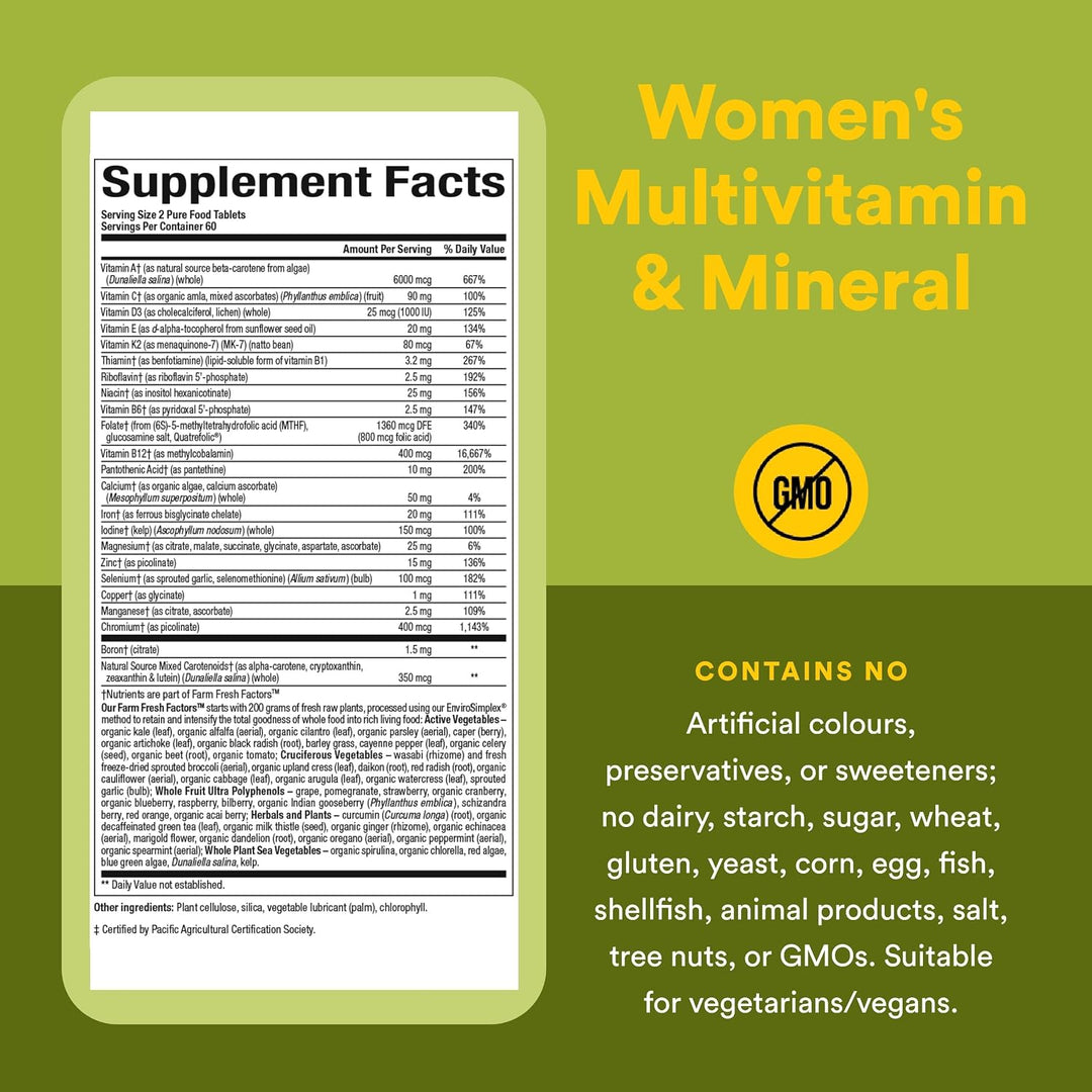 Natural Factors Whole Earth &amp; Sea Multivitamínico y mineral par...