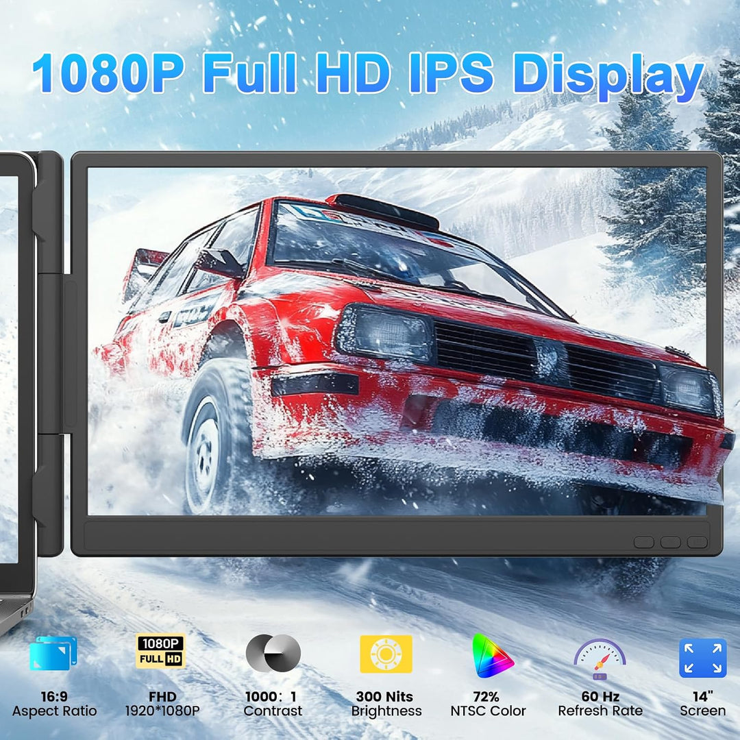 KEFEYA - Extensor de pantalla para laptop, 14" FHD 1080P IPS, e...