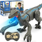 STEAM Life Juguetes de dinosaurio a control remoto para niños de 3 a 5 4 a 7 8 a 12, gran velociraptor recargable RC dinosaurio con caminar, luces y sonidos, juguete jurásico realista, regalos de cumpleaños para niños y niñas