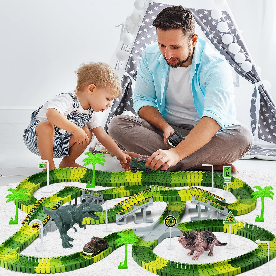 Juguetes de dinosaurio, crea una carrera de carretera mundial de di...