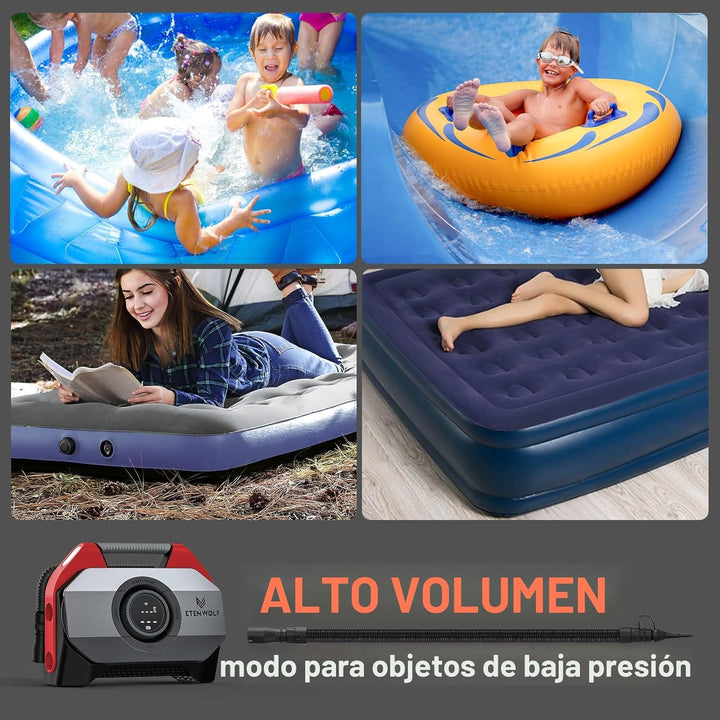 ETENWOLF Vortex S6 Inflador de Neumáticos Compresor de Aire Portáti...