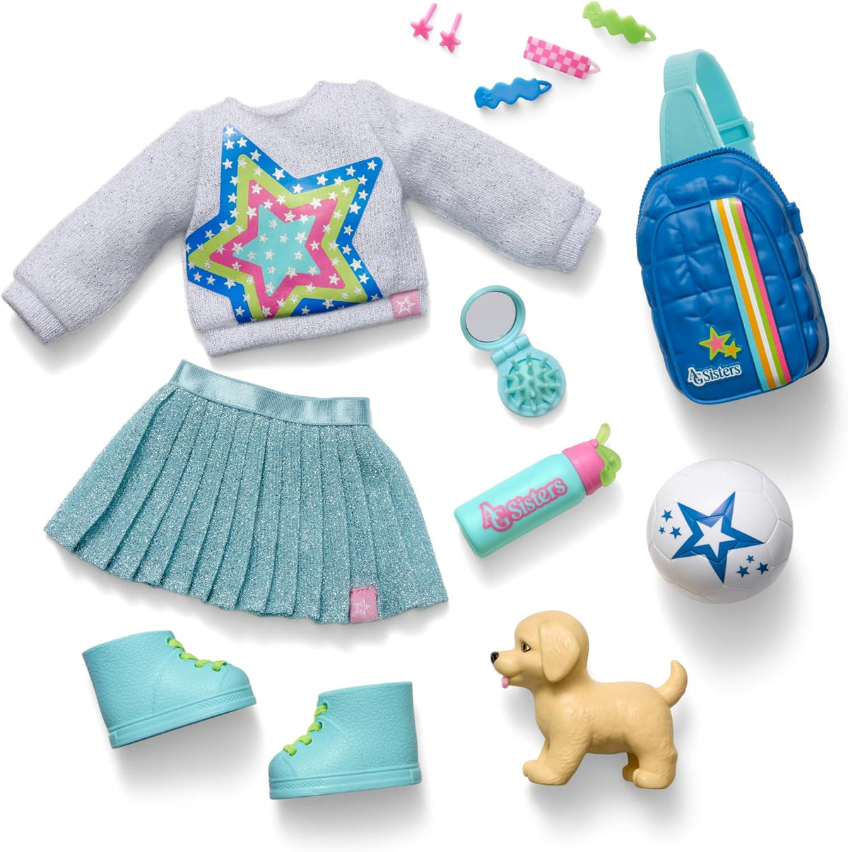 American Girl, AG Sisters Jozette - Muñeca con ojos azules, cabello rubio largo ondulado con reflejos azules, 14.5 pulgadas, a partir de 4 años (exclusivo de Amazon)