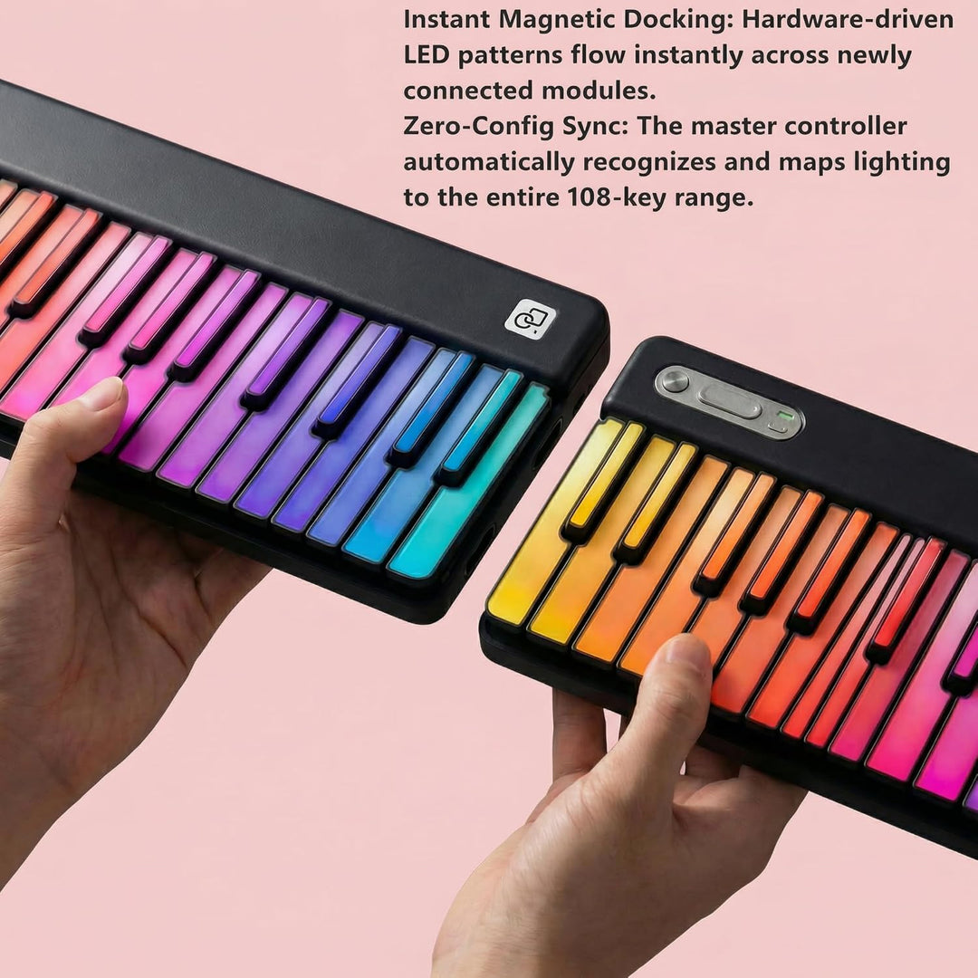 PartyKeys Paquete de piano de teclado MIDI modular de 72 teclas (2...