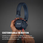 Marshall Major V Auriculares inalámbricos Bluetooth en la oreja - Azul medianoche, Tamaño único