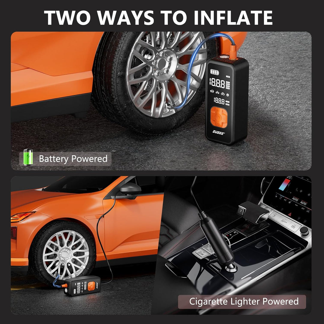 Compresor de aire portátil para inflado de neumáticos, inflado 4 ve...