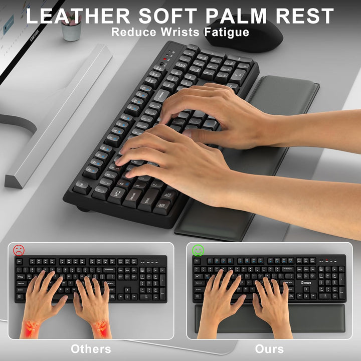 Combo de teclado y ratón inalámbrico con reposamuñecas, teclado y r...