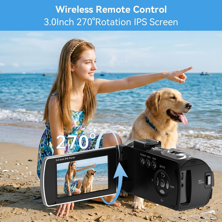 ORDRO Z36 Videocámara 4K, Cámara Vlogging de 64MP para YouTube Zoom...