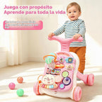 CUTE STONE Andador de bebé 2 en 1 para niñas, andador de aprendizaje para niños pequeños, juguetes educativos tempranos para empujar y caminar con centro de actividades desmontable para bebés de 12+