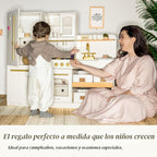 Tiny Land - Nevera de juguete de madera para niños con amplio almacenamiento