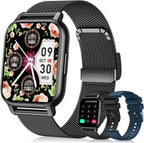 Reloj inteligente para mujer (3 bandas), reloj inteligente con llamadas Bluetooth y control de voz AI, pantalla HD de 1.85 pulgadas, monitor de frecuencia cardíaca/SpO2, rastreador de sueño, compatible con Android iOS (negro)