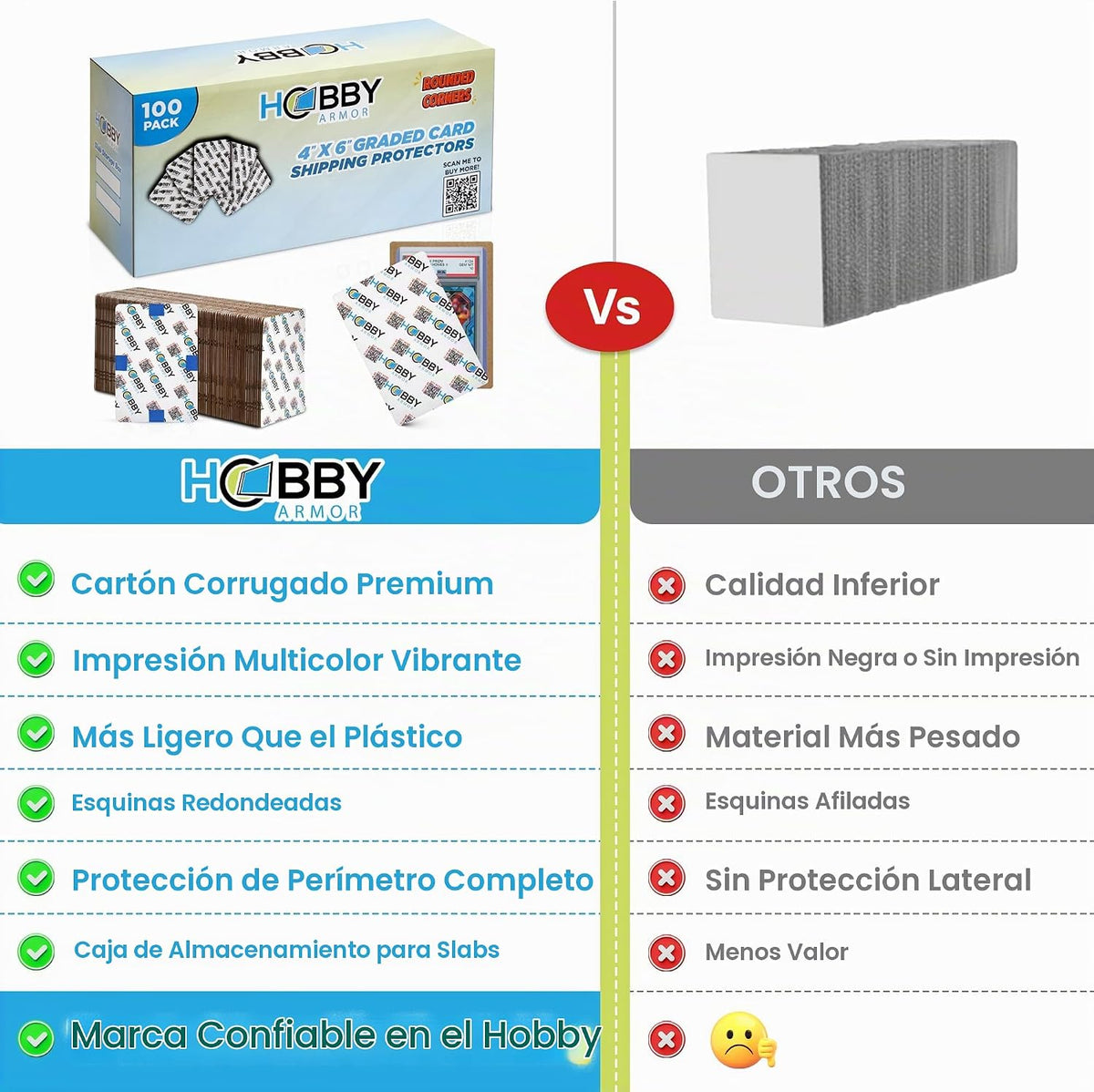 Hobby Armor Protector de envío de tarjetas coleccionables graduadas, cartón