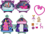 Polly Pocket Mini juguetes, paquete compacto apilable de vacaciones con micro muñeca, accesorios, animal de mascota, juguete de viaje con clip