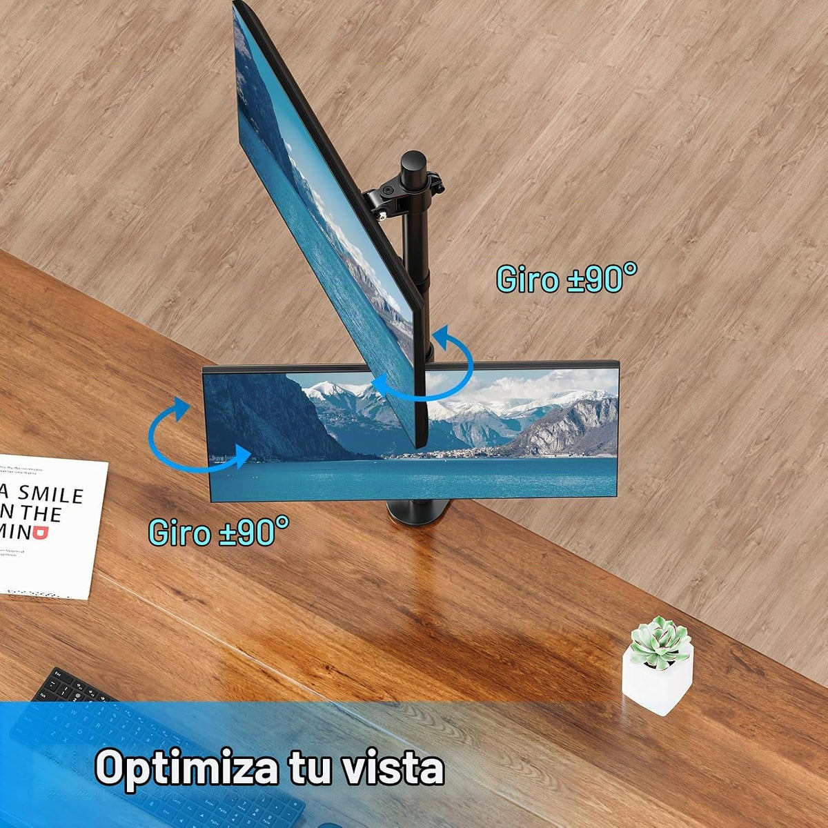 Soporte vertical para monitor dual para pantalla de computadora