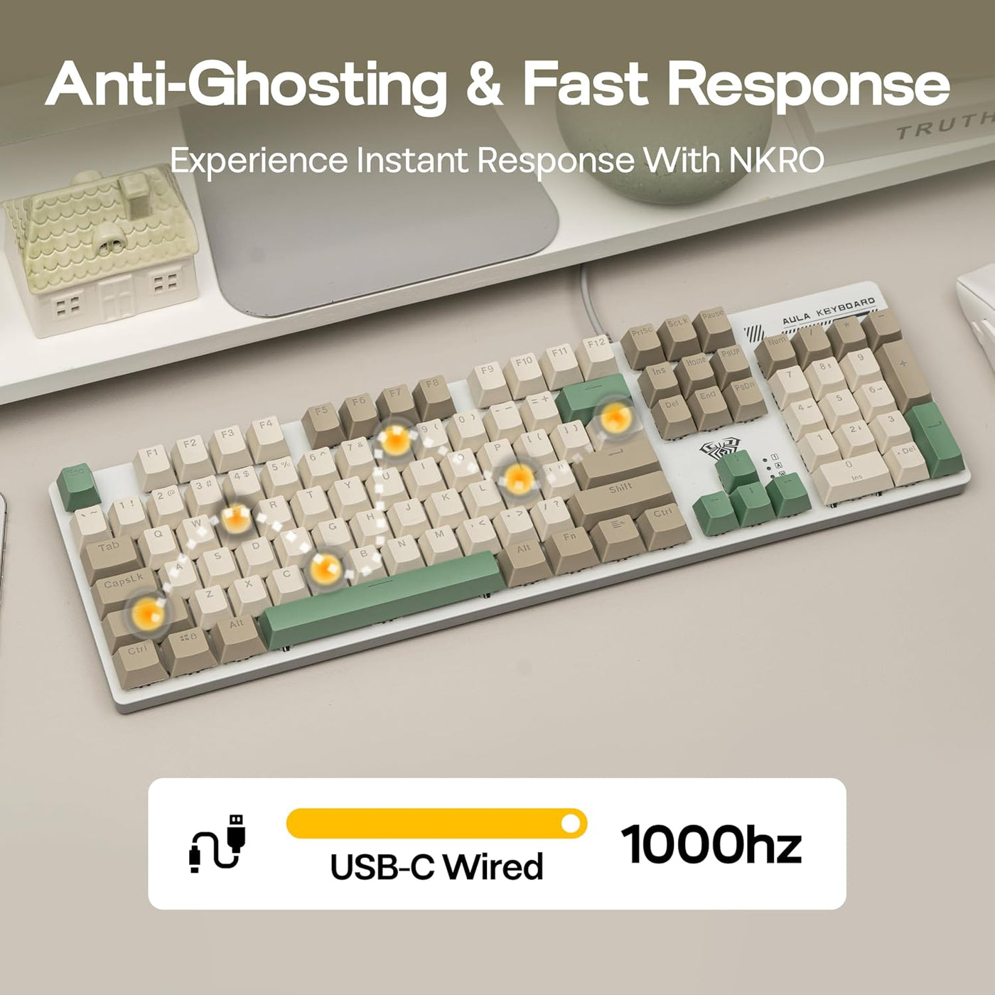 MechLands Aula S500 Teclado para juegos con cable, teclado mecánico...