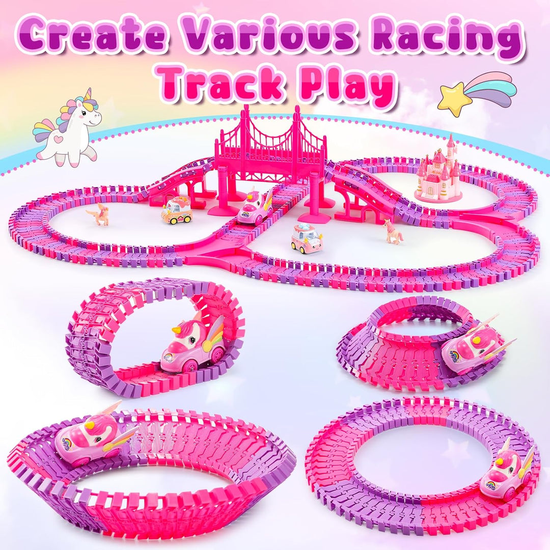 Aetyni - Pista de coches de unicornio para niñas de 4 a 6 años: 232...