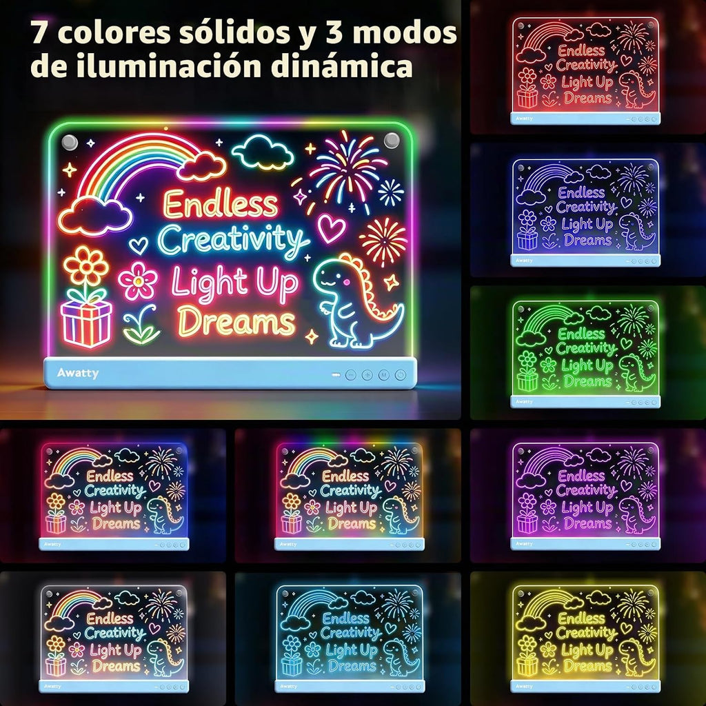 Tablero de Dibujo LED 16'' , Juguetes Regalos para Niños Niñas (Azul)