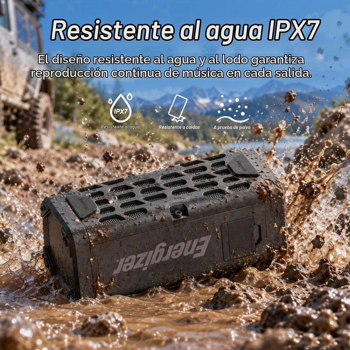 Energizer Altavoz Bluetooth portátil, magnético rugoso, impermeable