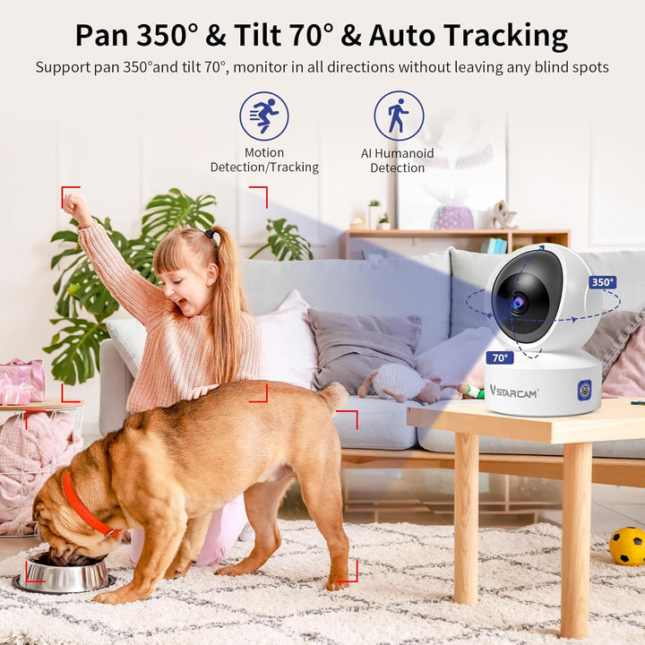 VSTARCAM Cámara de seguridad para interiores, cámara WiFi HD 1080P,...