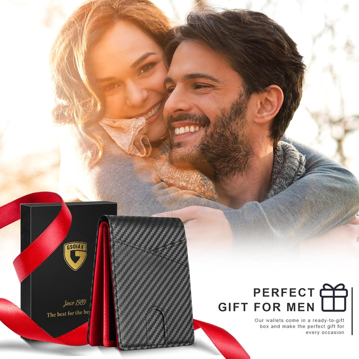 GSOIAX Billetera de piel de caballo loco prémium para hombre, hecha...