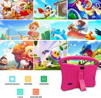 Tablet Kids de 7 pulgadas con funda a prueba de golpes, 1 GB de RAM 32 GB ROM, tableta Android para niños pequeños con Bluetooth, WiFi, GMS, control parental, educativo, juegos (rosa)