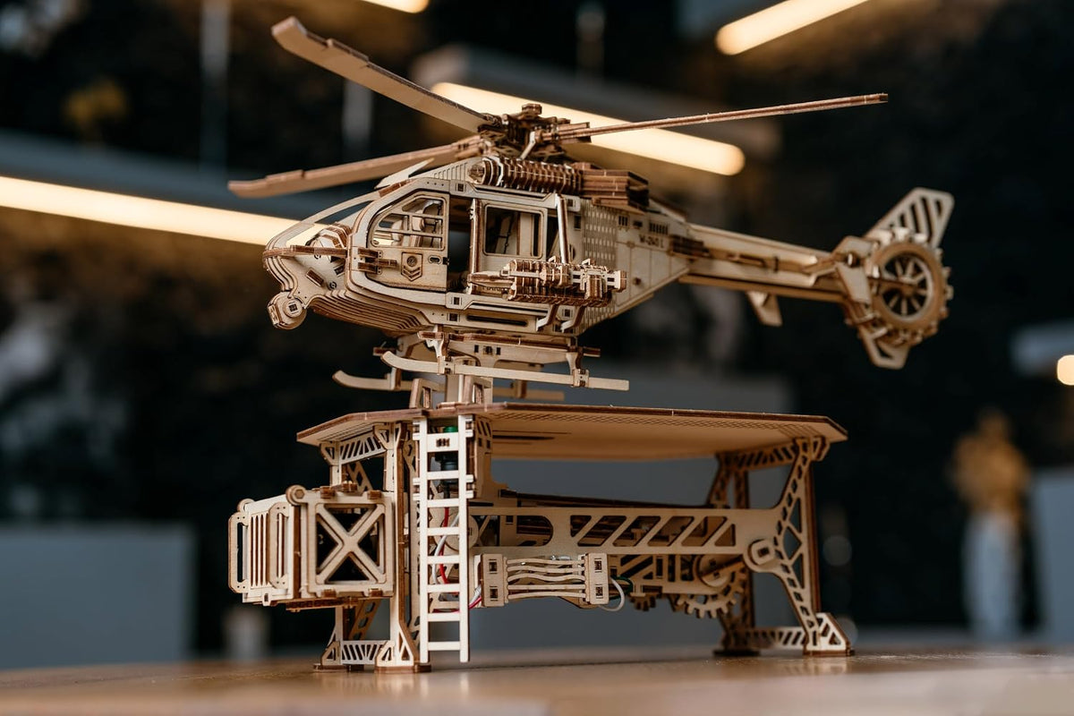 Wood Trick Rompecabezas de madera 3D Thunder Chopper eléctrico para