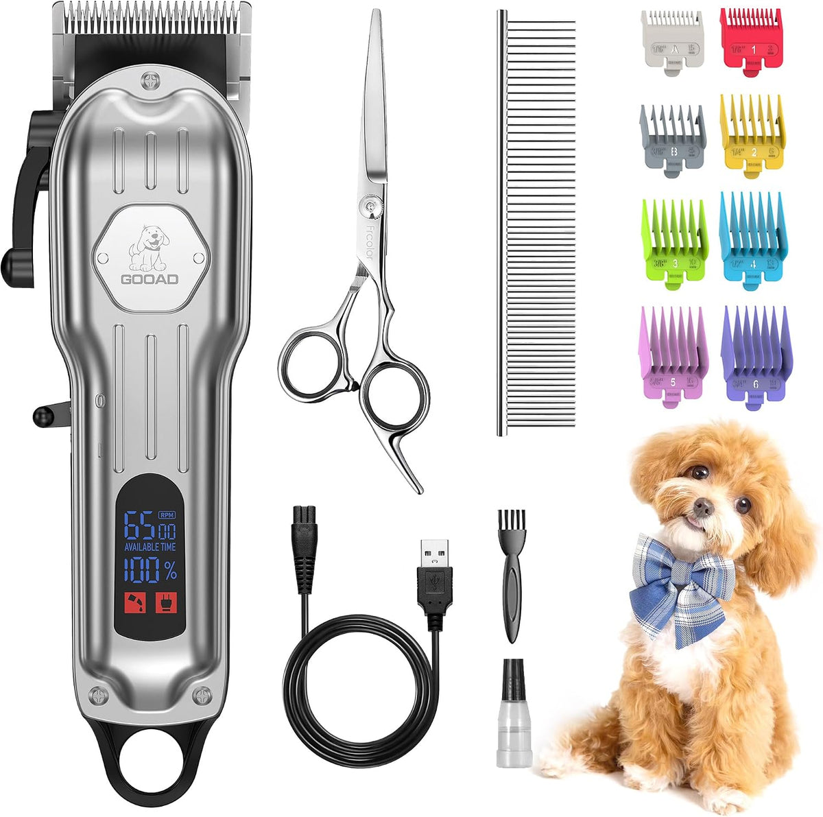 Kit de aseo inalámbrico para perros de bajo ruido para pelos y abrigos