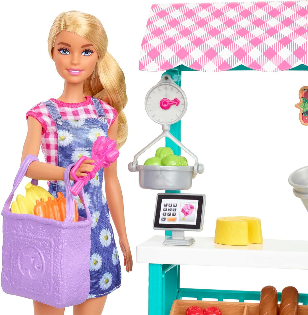Juego de Barbie Careers, set de mercado de granjeros con muñeca de...