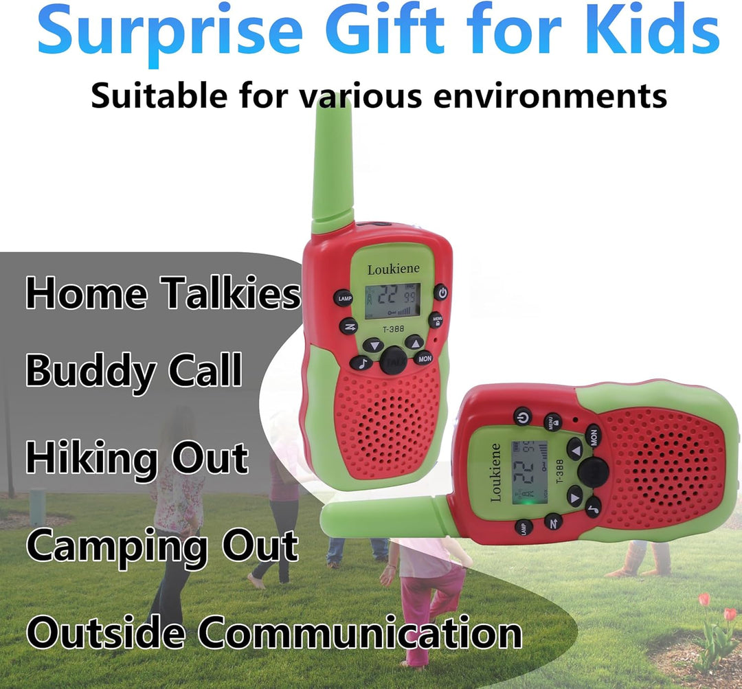 LOUKIENE Walkie Talkies para niños de 22 canales de radio de 2 vías...