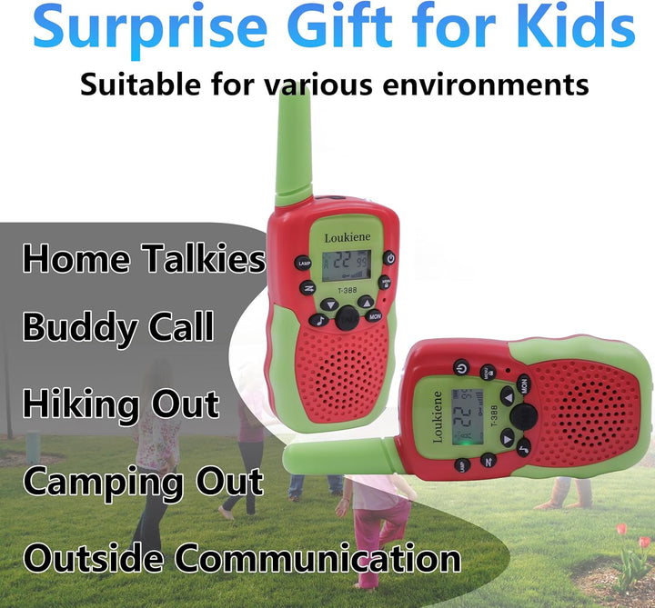 LOUKIENE Walkie Talkies para niños de 22 canales de radio de 2 vías...